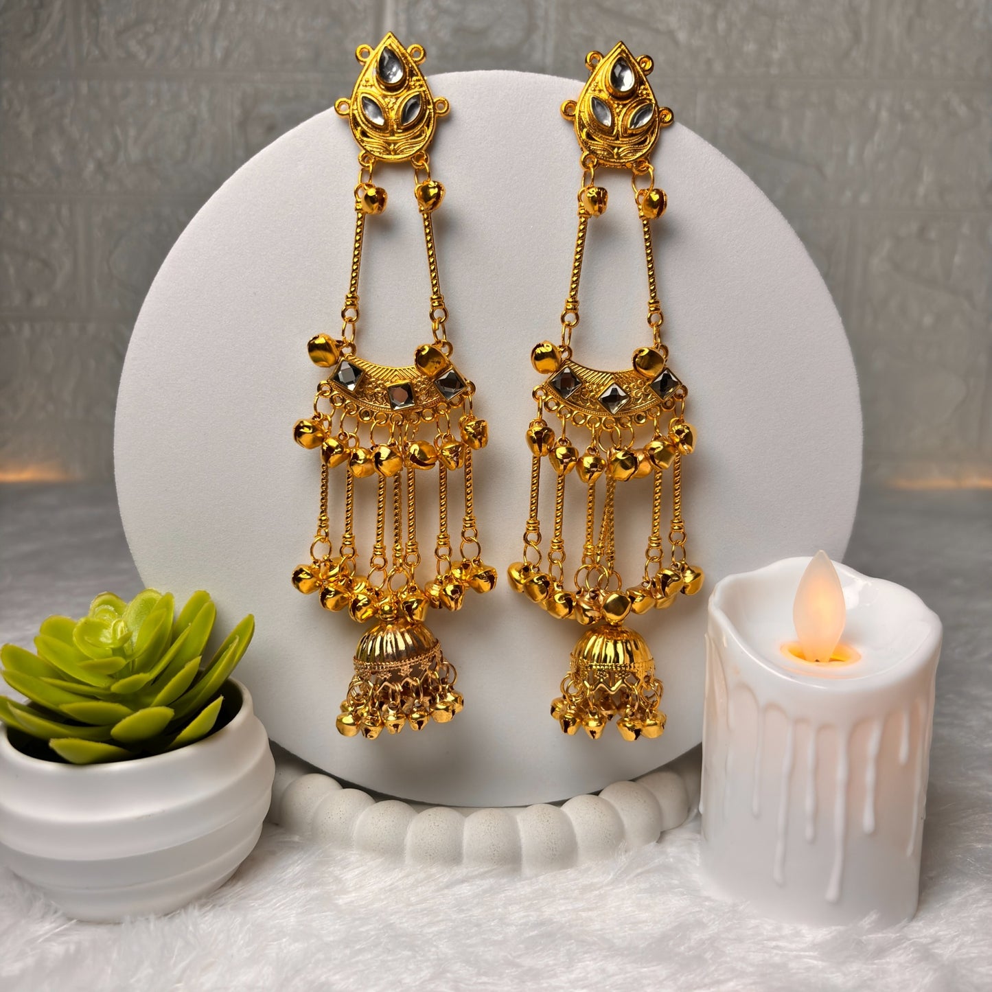 Kashmiri Chand Jhumka Earrings