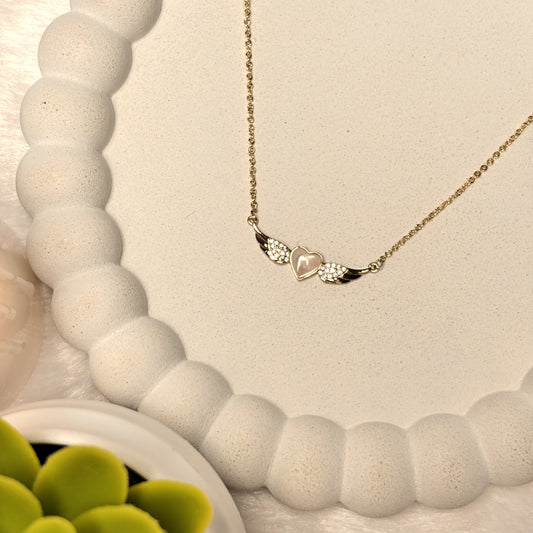 Angel Wing Heart Necklace