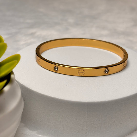 Gold Screw Crystal Bracelet