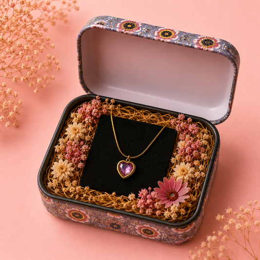 Lavender Heart Pendant Box 💜