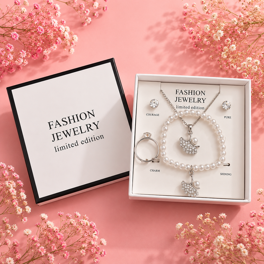 Swan Elegance Jewelry Set 🦢🤍