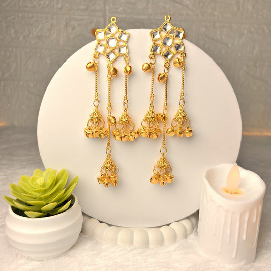 Kashmiri Gold Jhumka Earrings
